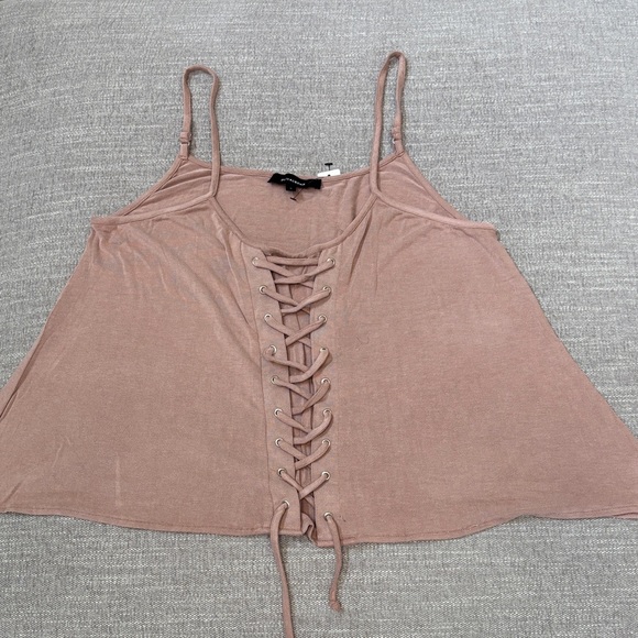 Tops - 💮 2/$30  Women's Lace-Up Tank Top - Pink Size Large